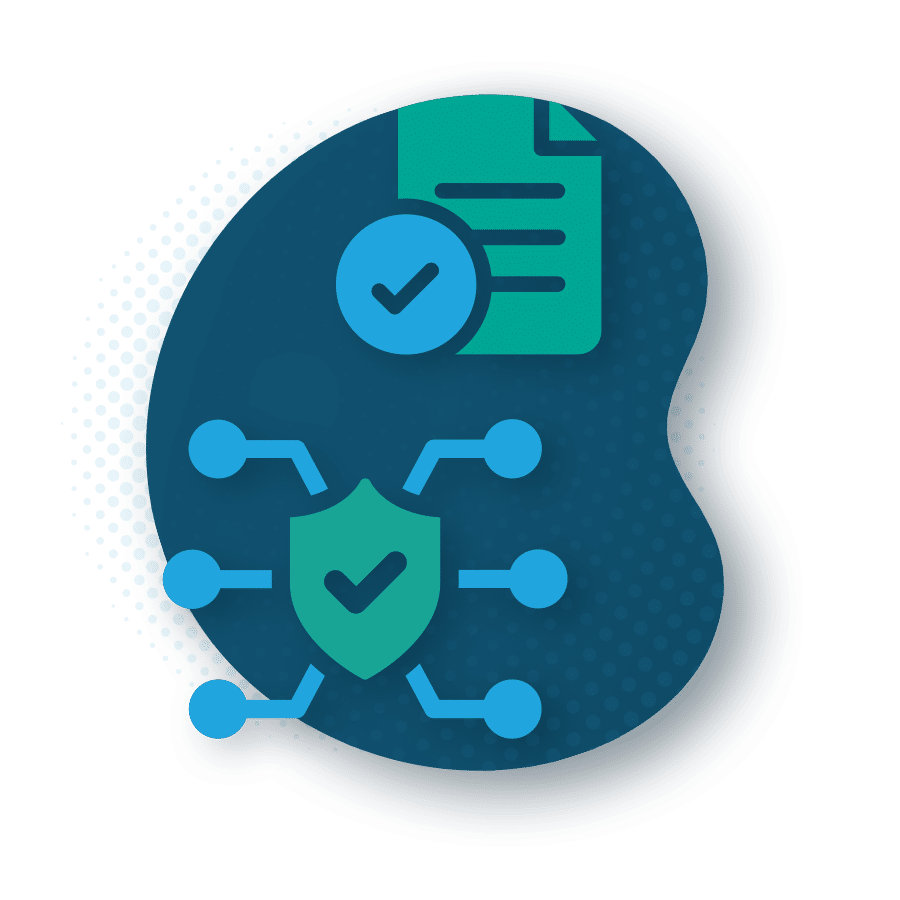 Icon for data governance, security, and compliance verification.