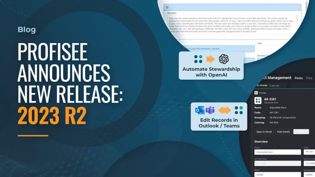 Header image with text, Profisee Announces New Release: 2023R2'