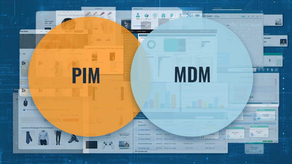 A graphic showing a Venn diagram between PIM and MDM.