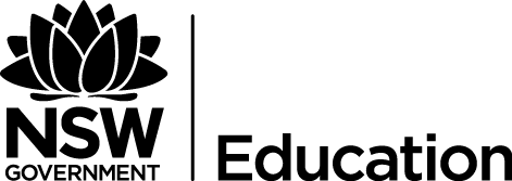 Logo for the New South Wales Department of Education.