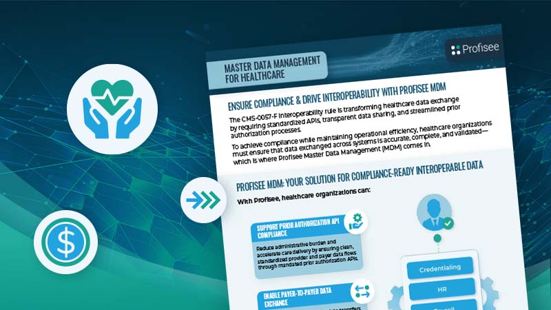 Featured image of Master Data Management for healthcare datasheet.