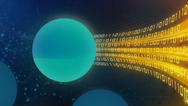 Abstract digital image representing data flow and consolidation, symbolizing the process of mastering data management and survivorship.