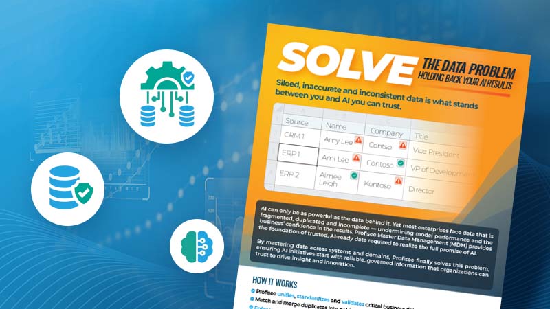 Image of AI for MDM Readiness datasheet surrounded by AI icons.